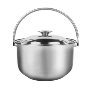 Stainless Steel Cooking Pot Work Cauldron Hotel Restaurant Soup Stockpot - Picture 1 of 12