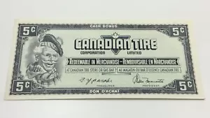 1974 Canadian Tire 5 Cents Uncirculated Banknote CTC Gas Bar Cash Bonus D191 - Picture 1 of 9