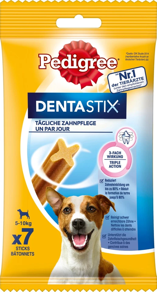Pedigree Dentastix für kleine Hunde 5 bis 10kg Zahnpflege 7 Stück - Bild 1 von 1