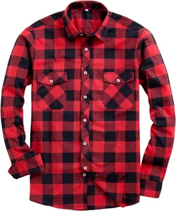 Men'S Button down Regular Fit Long Sleeve Flannel Casual Shirts - Picture 1 of 11