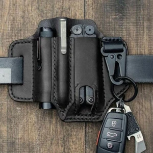 Handmade Multitool Genuine Leather Sheath EDC Pocket Organizer Tool Holder - Picture 1 of 11
