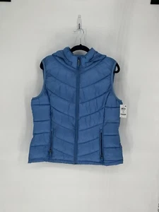 NWT Charter Club Blue Packable Hooded Down Puffer Vest Women’s XL - Picture 1 of 6