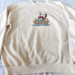 VINTAGE Lee Noah's Ark Heavyweight Sweatshirt Erwachsene 2XL Pullover Made in USA - Bild 1 von 4