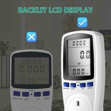 Plug-in Electricity Power Consumption Meter Energy Watt Analyzer. Monitor J2V4