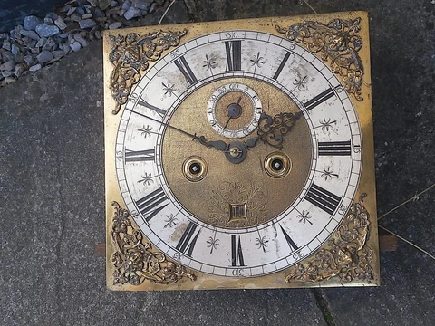 1710 outside count 8day LONGCASE GRANDFATHER CLOCK DIAL+move/nt 11 inch Cover