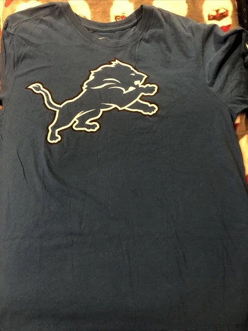 detroit lions shirt mens large blue color Cover