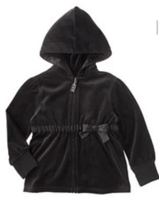 NUEVO Suéter con Capucha Gymboree NIÑAS *TALLA 6* NEGRO Manga Larga VELOUR Cremallera - Nuevo con Etiquetas Foto 1 de 4
