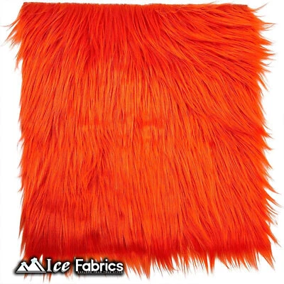 Telas de hielo precortadas tela de piel sintética cuadrado material de piel naranja Foto 1 de 4