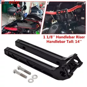 14" Tall Handlebar Riser 1-1/8" Rise For Harley Dyna Softail Fat Boy Low Rider S - Picture 1 of 12