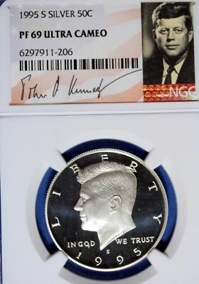 1995 - S NGC PF69 ULTRA CAMEO KENNEDY HALF DOLLAR!!  #B49782 - Image 1 of 2