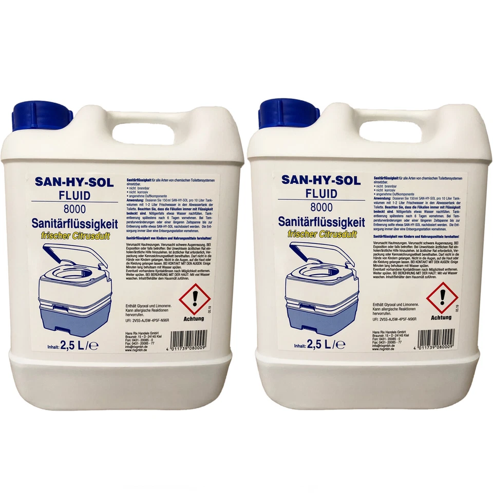 Campingtoilette Sanitärflüssigkeit Blue 5 L (2x2,5) Mobil WC Porta Zelt NEU - Bild 1 von 1