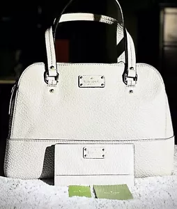 Kate Spade Damenhandtasche & Geldbörse aus genarbtem Leder neu mit Etikett hellgrau - Bild 1 von 17