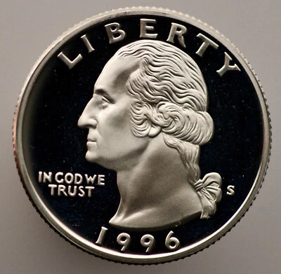 1996-S Washington Quarter - Gem Proof - 90% Silver - .1808 Troy oz (sku:RP10) - Image 1 of 2