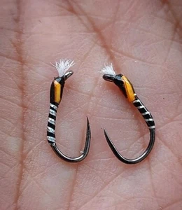 3 X Zumbador acanalado negro plata mosca talla 12 acabado barniz - Imagen 1 de 3