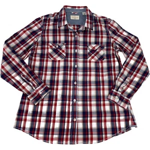 CAMISA TOP DE MUJER TALLA MED RESISTENTE A LA INTEMPERIE VINTAGE A CUADROS MANGA LARGA CON BOTONES HACIA ABAJO - Imagen 1 de 12