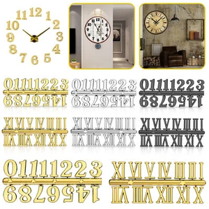 6pcs Wall Clock Numerals Kit Roman Digital Arabic Numbers DIY Repair Art Decor - Picture 1 of 15