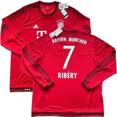 2015/16 Bayern Munich Home Jersey #7 Ribery 2XL adidas Soccer Long Sleeve Kit - Image 1 of 4