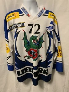 Vintage HC Fribourg Gotteron #72 Mona Ochsner Hockey Jersey Size Large Rare - Picture 1 of 13