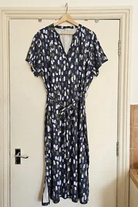 Maxi Vestido de Manga Corta Woolovers Talla XL Estampado de Azulejos Múltiples Cuello Muesca - Imagen 1 de 8