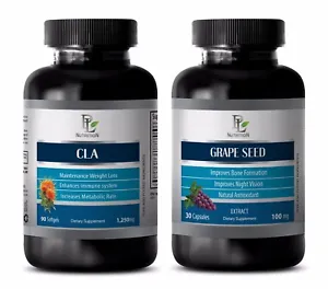 Fat burner organic - CLA – GRAPE SEED EXTRACT COMBO - cla for weight loss - Picture 1 of 12
