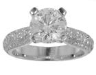 3.07 ct Ladies Round Cut Diamond Engagement Ring With Accents Diamonds 14 kt