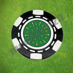 420 lustige Weed Joint T-Shirts hoher Ton Poker Chip Golfball Marker Kartenschutz - Bild 1 von 1