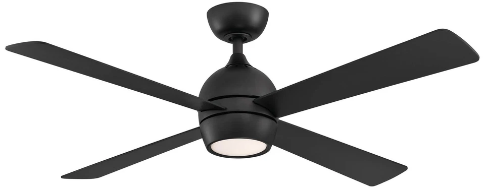 52" Fanimation Kwad Black Finish LED Ceiling Fan with Remote - Image 1 of 1