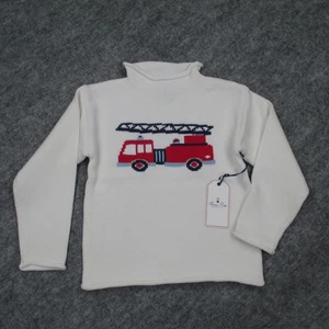 Classic Prep Sweater Boys 7 Firetruck Fraser Roll Neck Knit New Pullover Kids - Picture 1 of 12