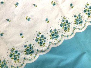 NUEVO Edredón Funda de Almohada de Tela de Algodón Estampado Floral Azul Años 50 De Colección - 2yd - Imagen 1 de 7