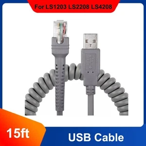 USB Cable For Symbol Barcode Scanner LS2208 LS4208 DS6878 CBA-U09-C15ZAR Lot - Picture 1 of 9