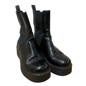 VAGABOND SHOEMAKERS Women 40/9.5 Black Patent Leather Tara Ankle Boot Dolls Kill - Picture 1 of 9
