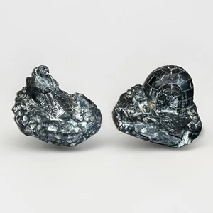 2 Set Wolf Original Sculpture Handmade Inuit Eskimo Soapstone Carving Canada Vtg - Picture 1 of 21