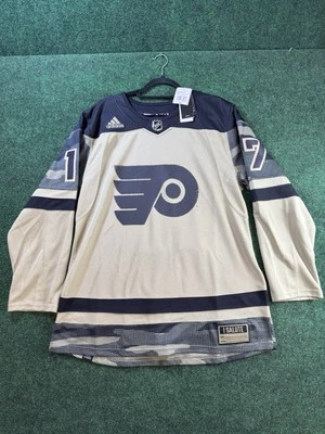 Adidas Philadelphia Flyers Military Salute Primegreen Men Size 50 CUSTOMIZED - Image 1 of 4