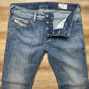 Diesel Jeans Uomo 29x30 Blu Zathan Bootcut Sbiadito Lavato Western 008AT - Foto 1 di 12