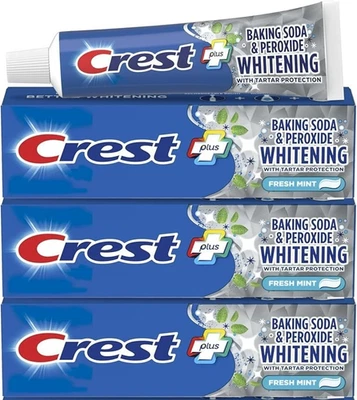 Crest Plus Baking Soda & Peroxide Whitening Toothpaste 232g - Pack of 3