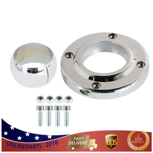 Chrome Steering Column Floor Mount For 2" Columns Swivel SBC Universal - Picture 1 of 14