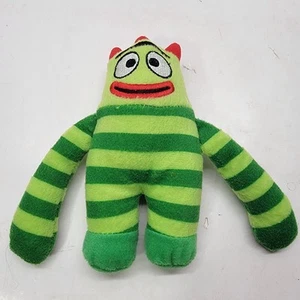 Yo Gabba Gabba 2010 Brobee Pluah Nickelodeon Nanco Green Striped 7” Stuffed Toy - Picture 1 of 9