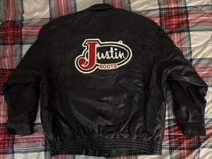 Justin Boots Leather Jacket Unbranded Womens Size L Used Western Cowboy Rodeo - Picture 1 of 16