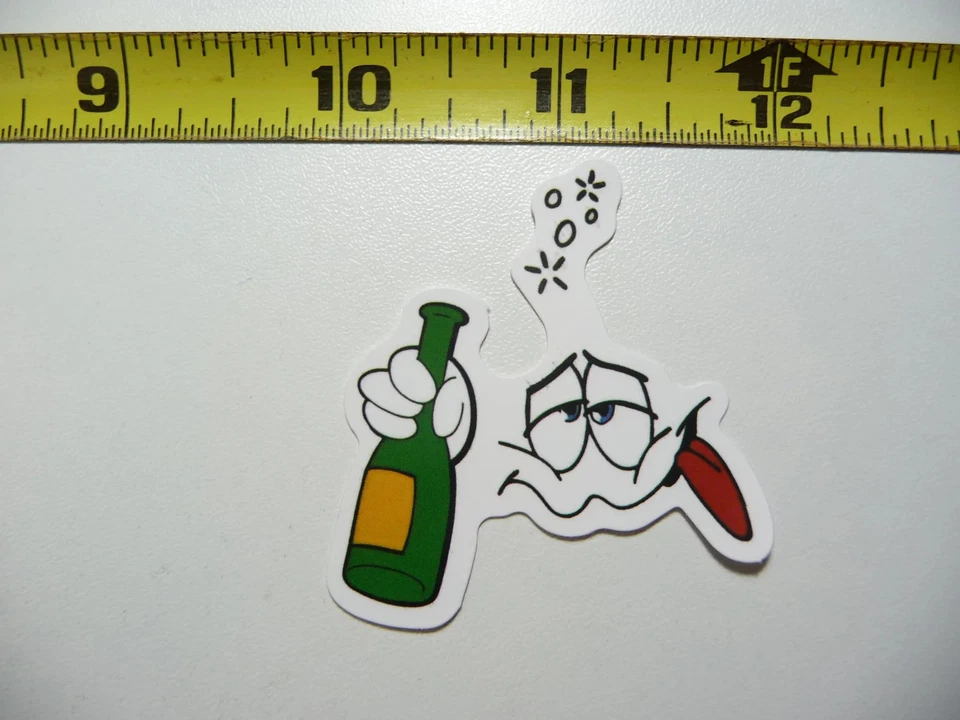 SLOSHED DRUNK FACE BEER SMALL STICKER DECAL FUNNY DRINKING ALCOHOL PARTY - Image 1 of 1