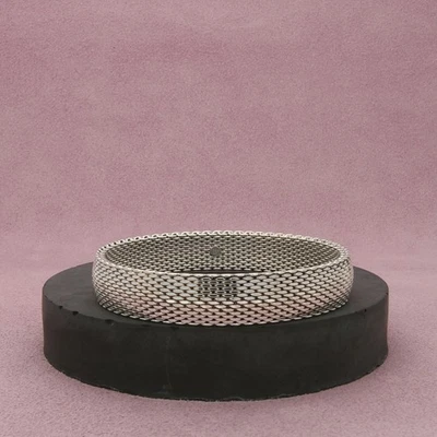 sterling silver 13mm mesh chain bangle bracelet size 7.25in - Image 1 of 3