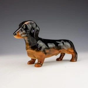 Beswick Pottery - Hand Painted Dachshund Dog Figure - Picture 1 of 5