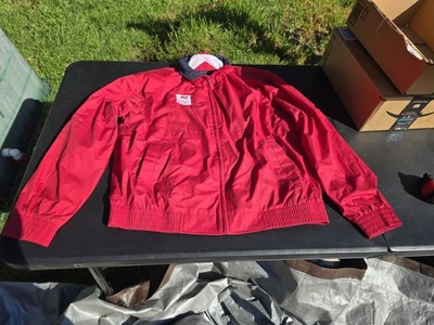 Port Authority Red Jacket On Tour Mobilgas Mobiloil Patch Size Large - Image 1 of 4