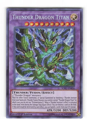 Yugioh DONNERDRACHEN-TITAN , sofu-en036 Secret Rare englisch NM 1. Auflage - Bild 1 von 2