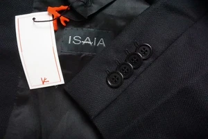 Isaia Napoli Dark Blue Woven 100% Wool Sport Coat Jacket 42R NEW - Picture 1 of 9