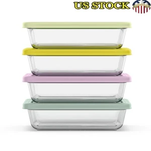 8 Stück Meal Prep Glasbehälter Auslaufsicher Deckel Stapelbar Spülmaschinenfest - Bild 1 von 9