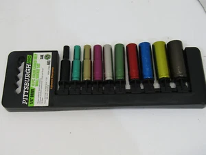 NIB PITTSBURG PRO 10 PC 31/4" Drive Deep Wall Color Coded Socket Set TOOLS - Picture 1 of 2
