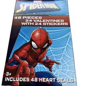 Marvel Spider-Man Niños Fiesta San Valentín Tarjetas 48 Piezas Set con Sellos de Corazón - Imagen 1 de 6