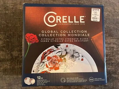 Corelle Vitrelle Chelsea Rose 12-Piece Dinnerware Set 1149526