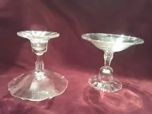 Pair (2) of Reversible Candlestick / Compote Cambridge Corinth - Picture 1 of 10