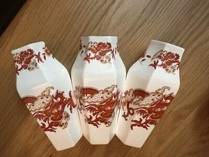 Rangoon Red Dragon China - 3er Set kleine Vasen - Bild 1 von 7